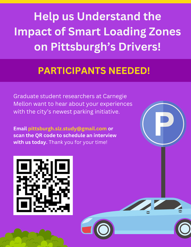 Survey poster recruiting Pittsburgh SLZ study participants